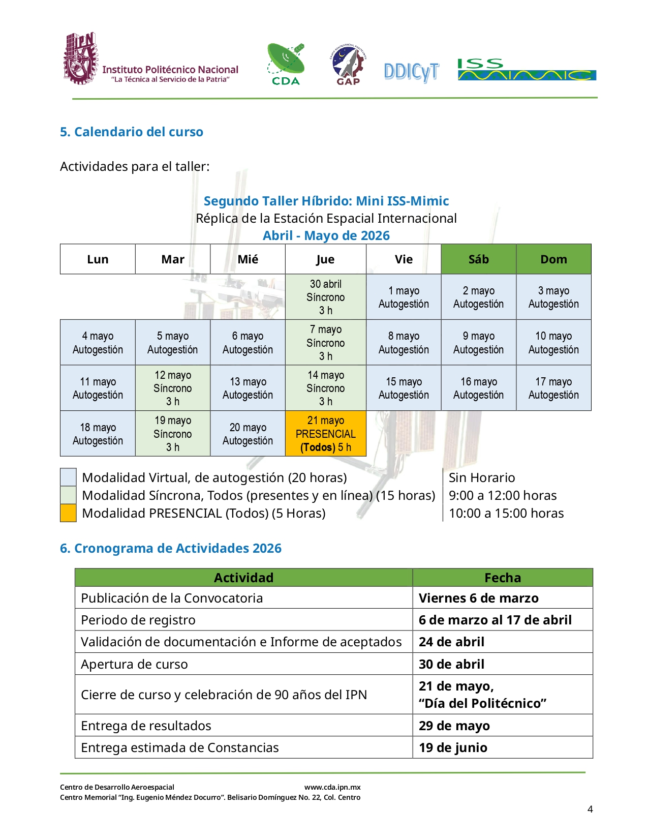 Convocatoria Taller Mini ISS-Mimic